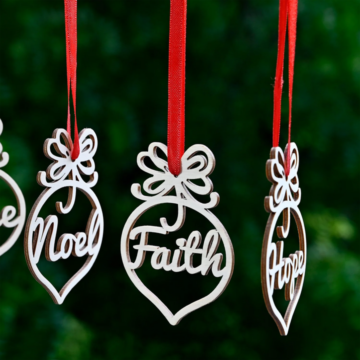 6 pc | Festive Wooden Christmas Ornaments For Tree Decoration