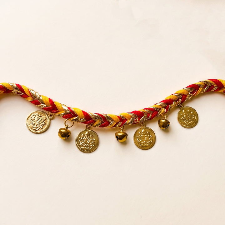 Handmade Ghungroo Charm Rakhi With Roli Chawal For Brother