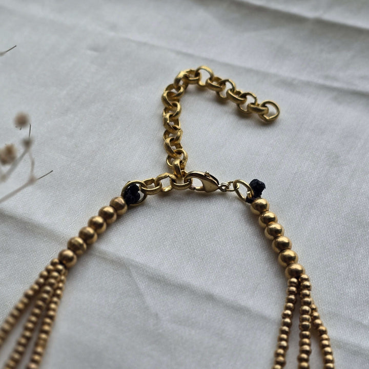 Handmade Layered Statement Charm Brass Necklace