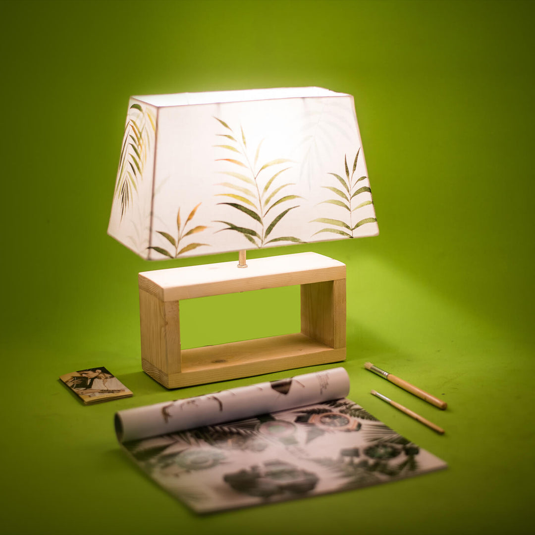 Handpainted Rectangular Empire Lamp