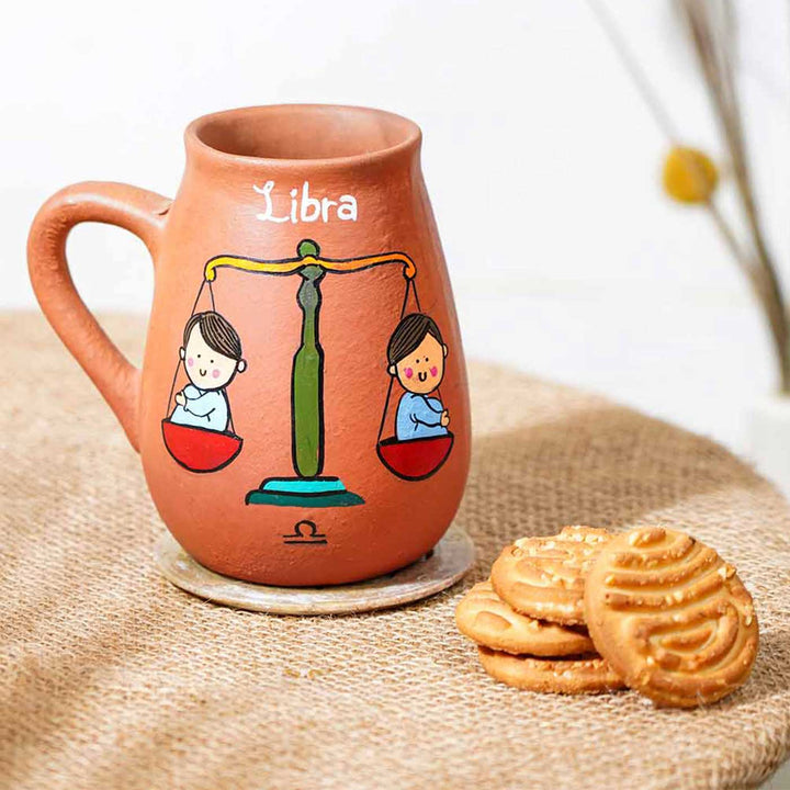Personalized Hand-painted Libra Zodiac Sign Terracotta Mug