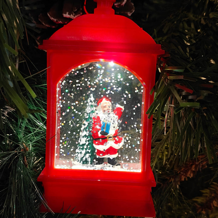 Handmade Light-Up Santa Gift Lantern Ornament