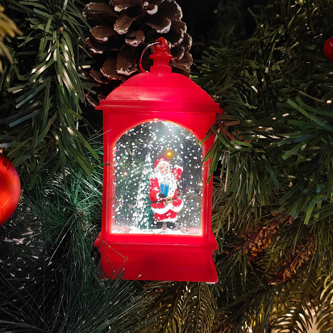 Handmade Light-Up Santa Gift Lantern Ornament