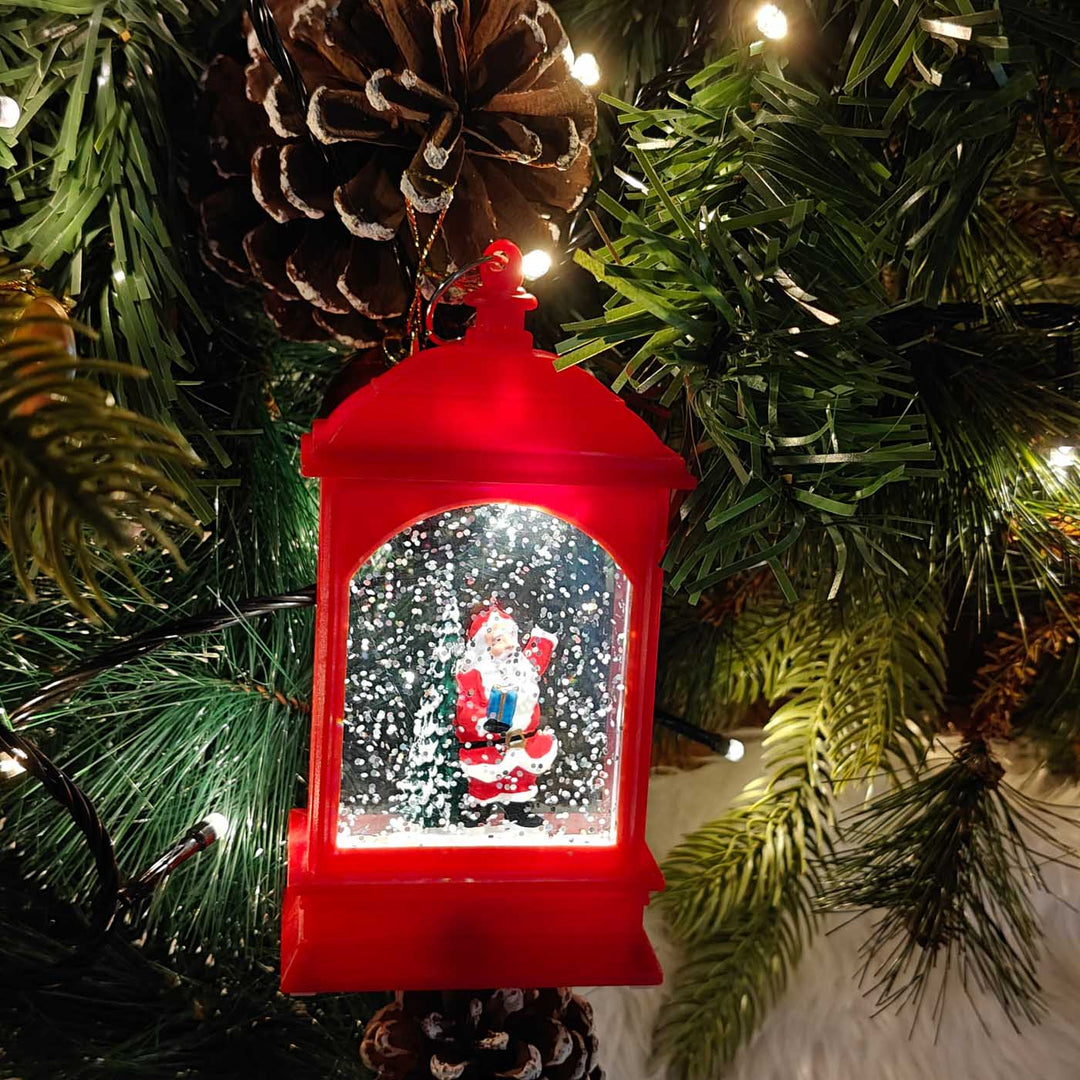 Handmade Light-Up Santa Gift Lantern Ornament