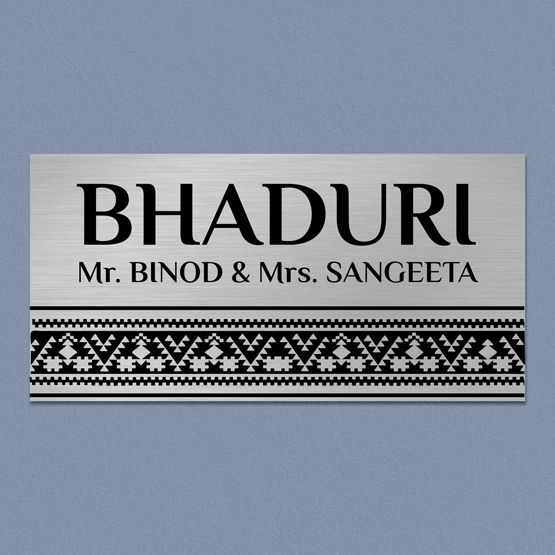 Personalized Minimal Line Art Stainless Steel Name Plate