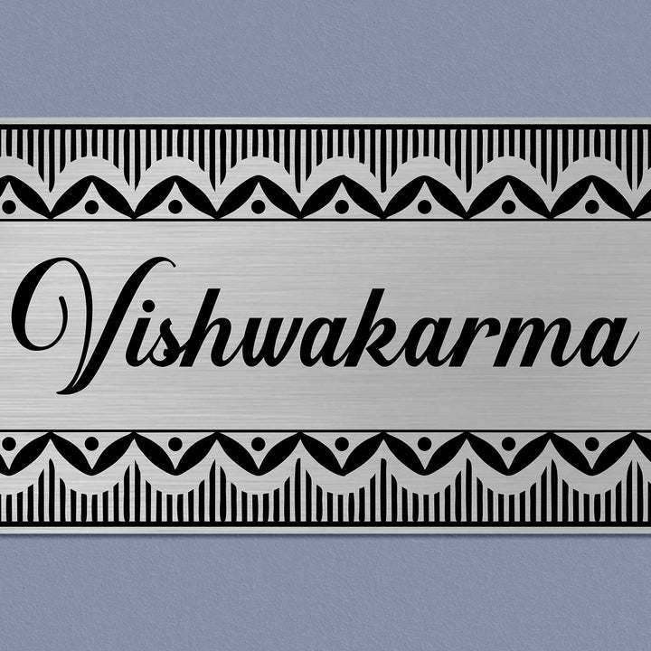 Personalized Line Art Stainless Steel Name Plate