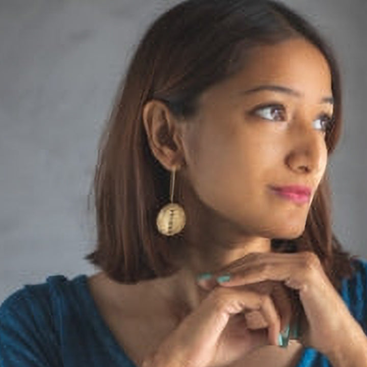 Statement Linear Paddle Hooks Brass Earrings