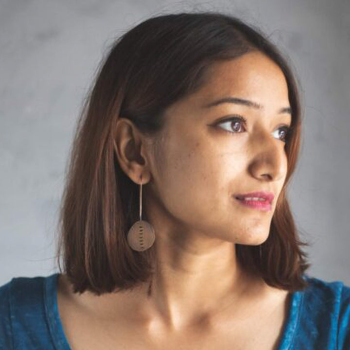 Statement Modern Linear Paddle Hooks Brass Earrings