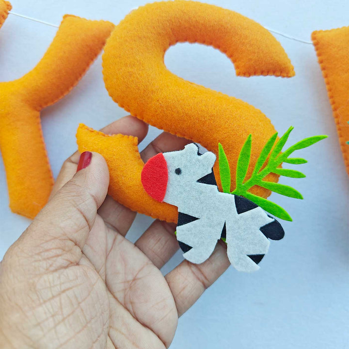 Handcrafted Personalized Lion Theme Felt Bunting