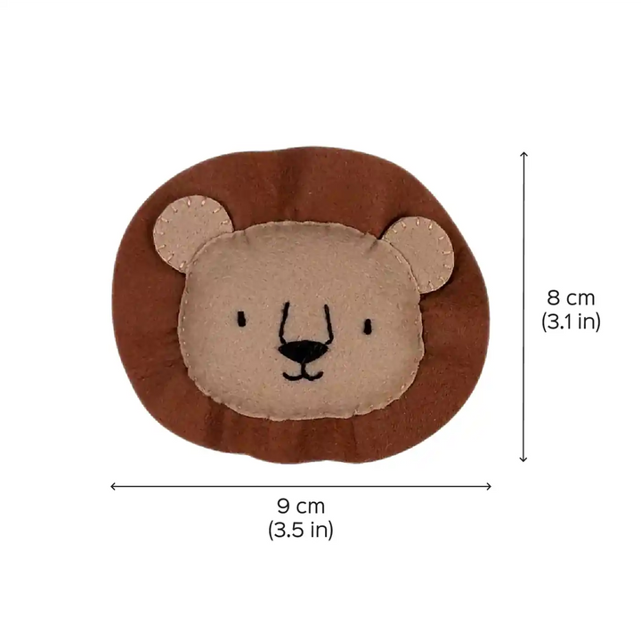 Handmade Lion & Tiger Theme Felt Brooches | Set Of 2