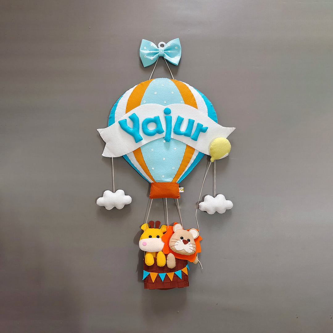 Hand-stitched Hot Air Balloon Felt Nameplate