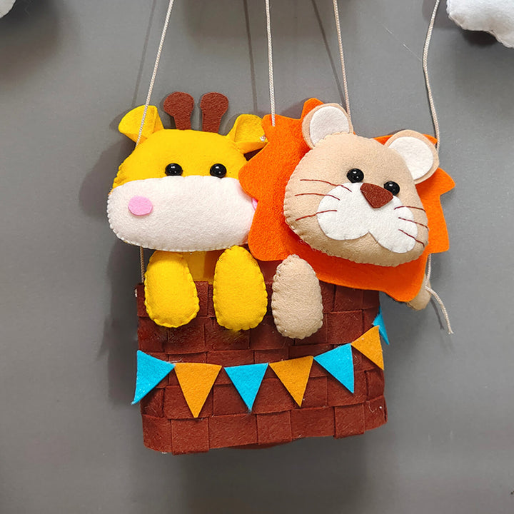 Hand Stitched Teddy Themed Felt Kids Name Hanging 12 - Front View Hanging Decorative Plush Toy