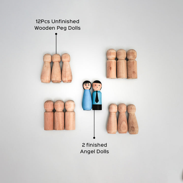 DIY Small Wooden Peg Doll Bases