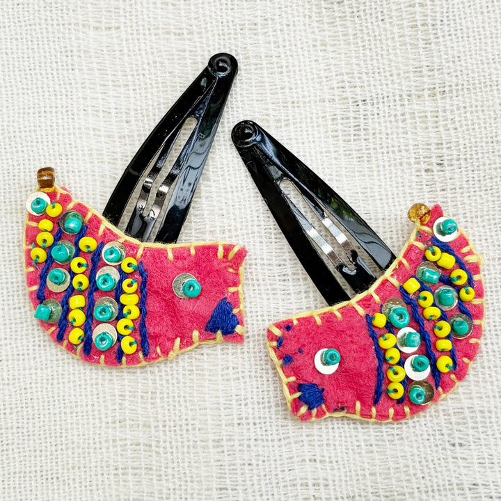 Handmade Pink Little Birdie Hair Clips | Set of 2