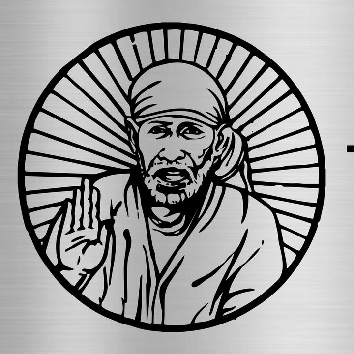 Personalized Sai Baba Theme Stainless Steel Name Plate