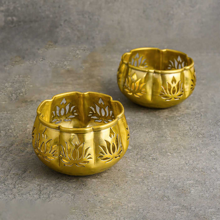 Lotus Votive Tealight Holder | Set of 2