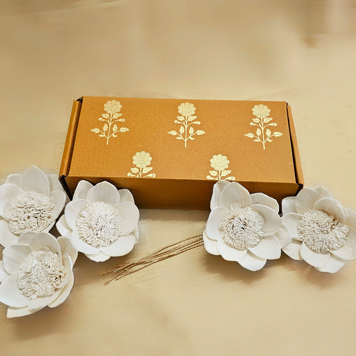 Handmade Lotus Flower Design Sticks | Set Of 5