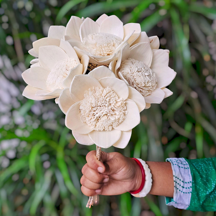 Handmade Lotus Flower Design Sticks | Set Of 5