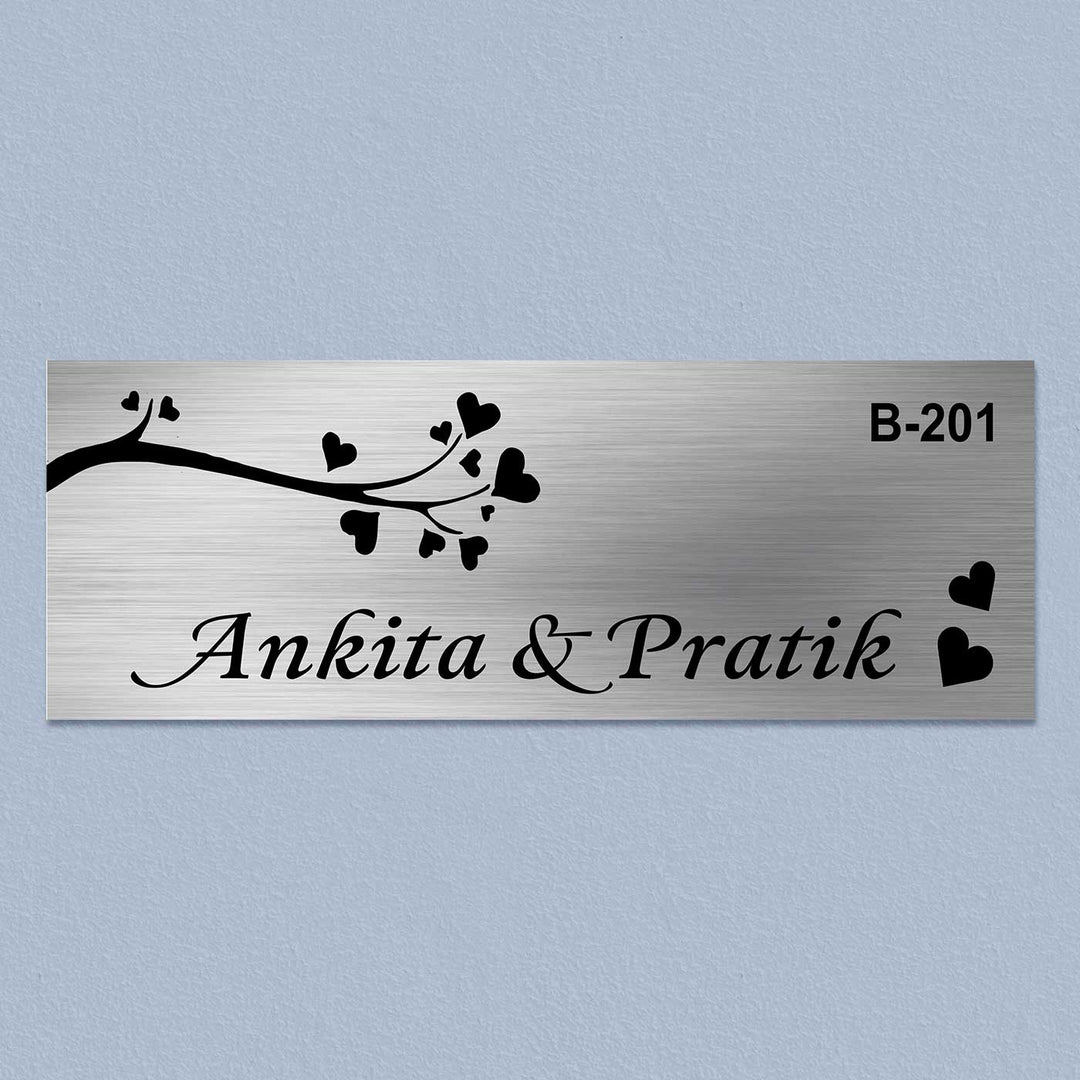 Personalized Love Theme Stainless Steel Name Plate