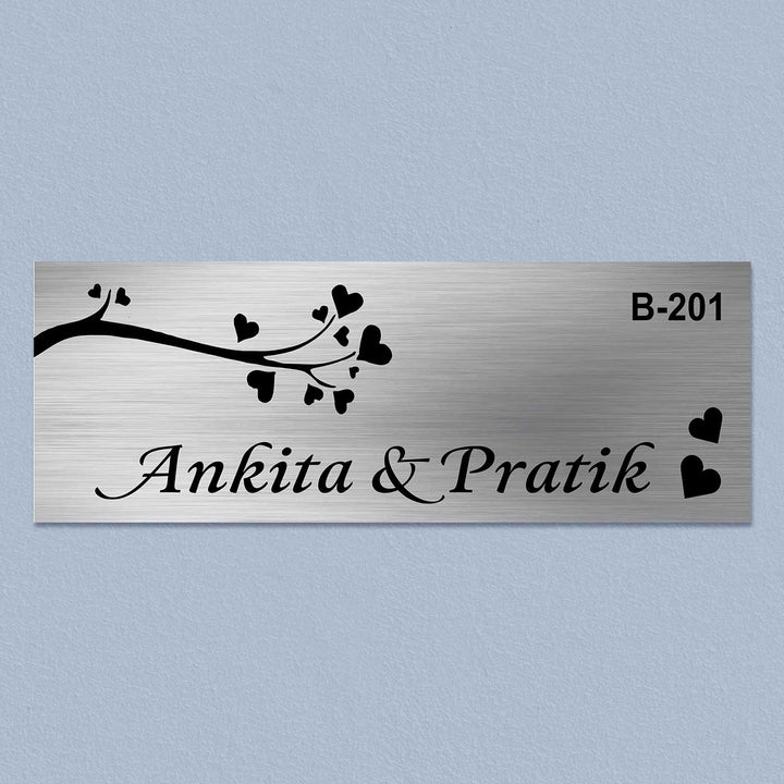 Personalized Love Theme Stainless Steel Name Plate