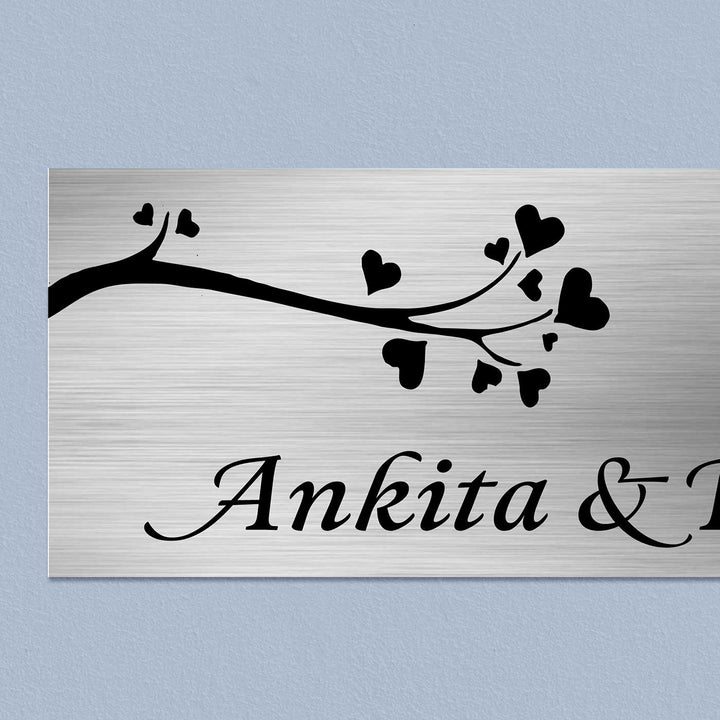 Personalized Love Theme Stainless Steel Name Plate