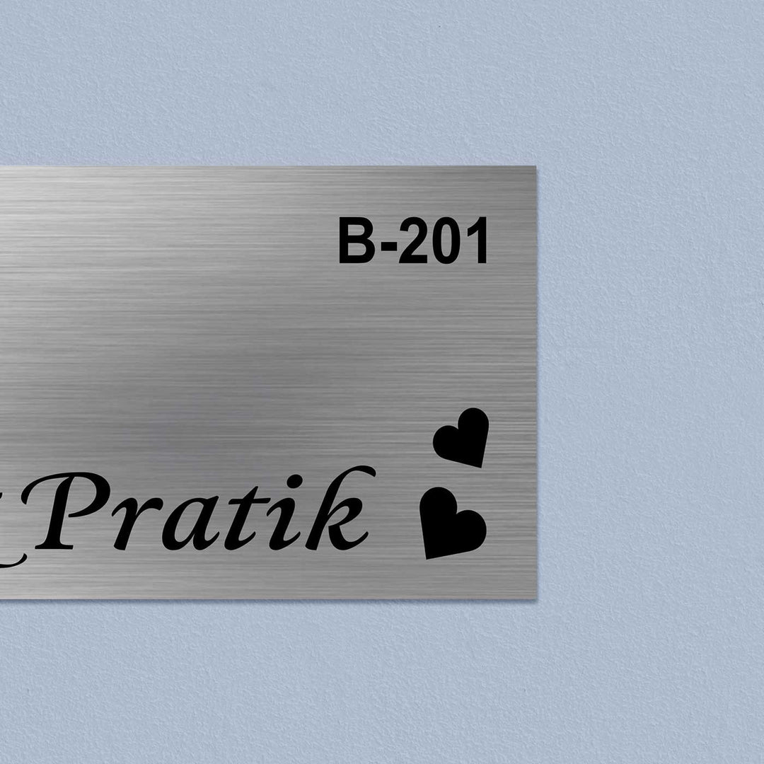 Personalized Love Theme Stainless Steel Name Plate