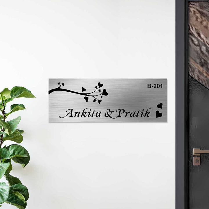 Personalized Love Theme Stainless Steel Name Plate