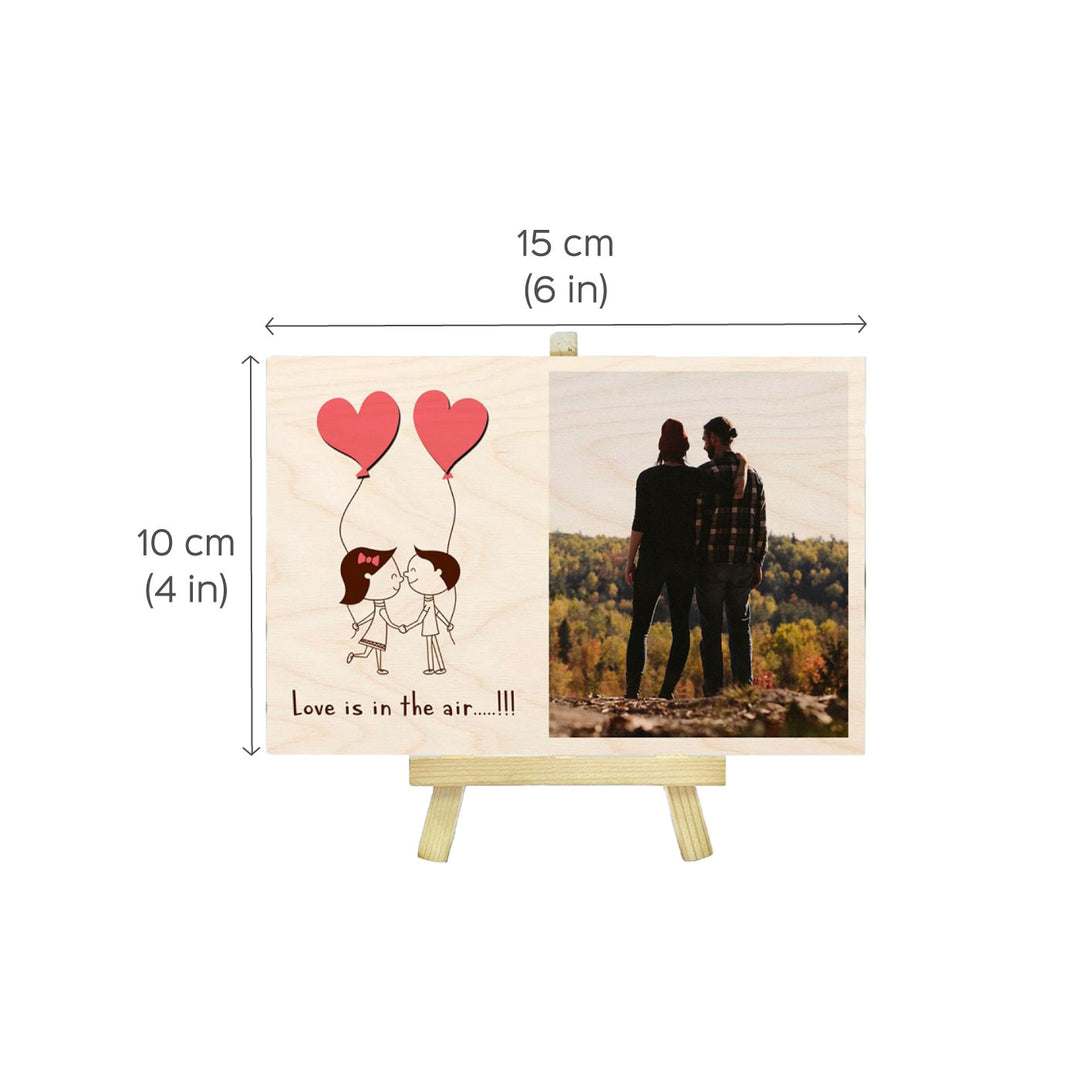 Personalized Wooden Photo Frame for Couples with Easel