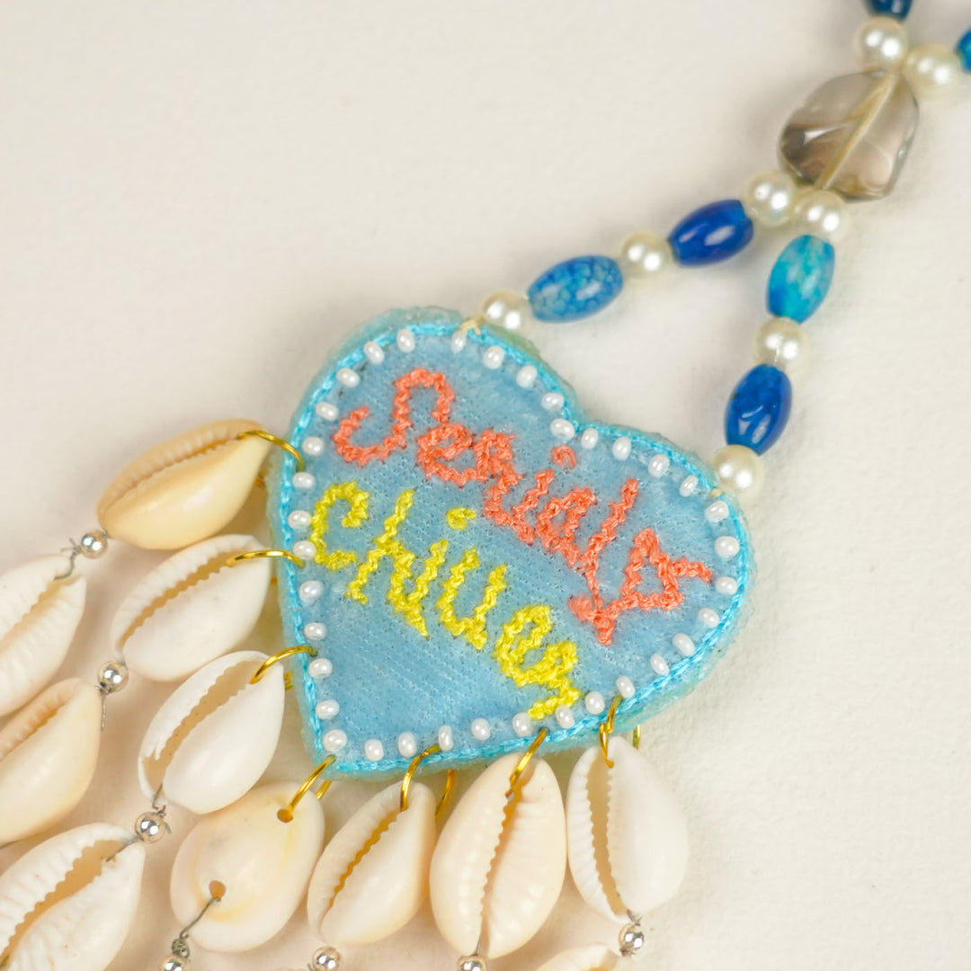 Handmade Beaded Serial Chiller Theme Lumba Rakhi With Roli Chawal For Bhabhi