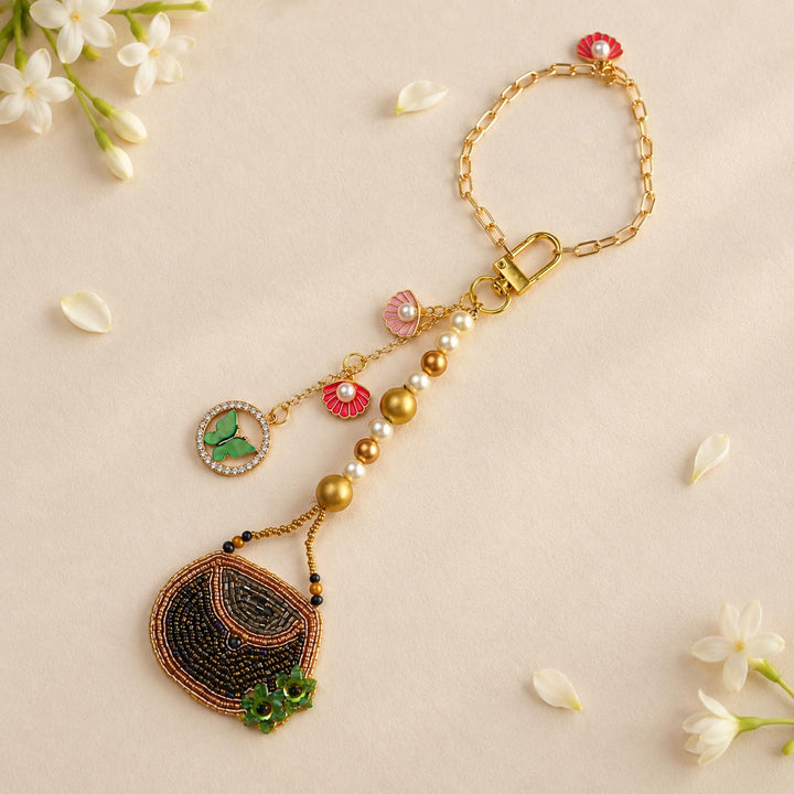 Handmade Beaded Shopping Theme Lumba Rakhi With Roli Chawal For Bhabhi