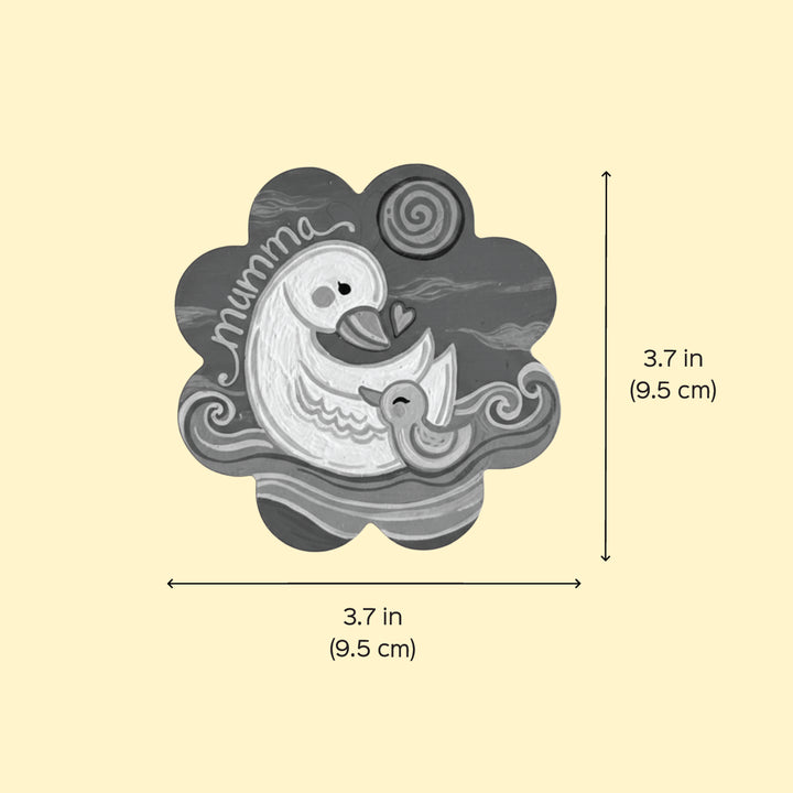 Hand-Painted Duck Theme Mumma & Me MDF Wood Fridge Magnet