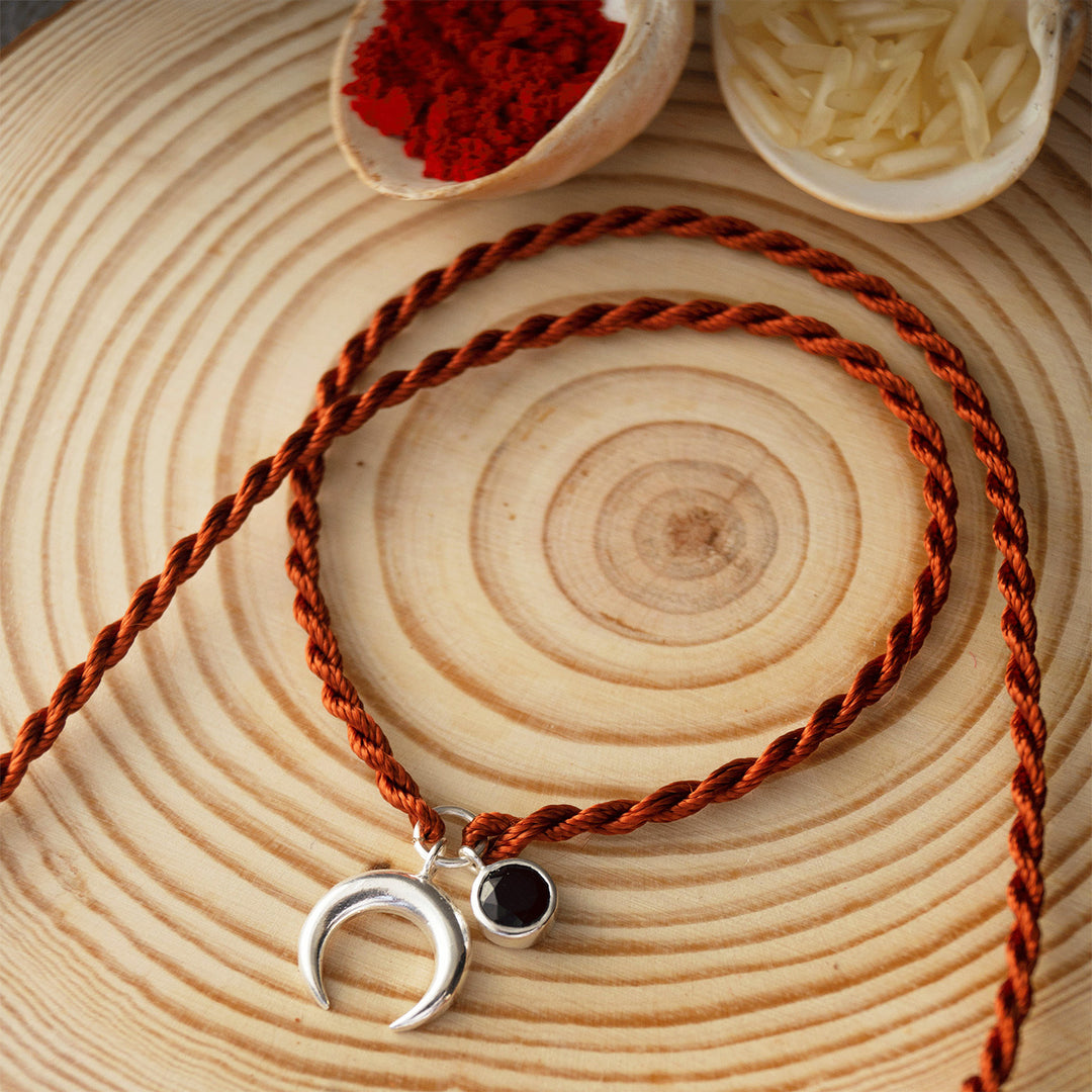 Holistic Charms Sterling Silver Charm Rakhi With Roli Chawal For Brother