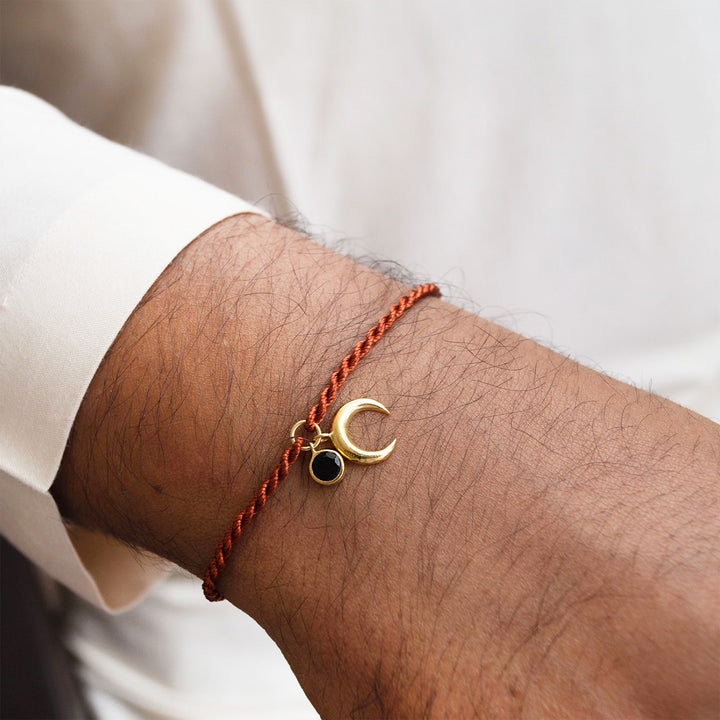 Holistic Charms Gold Plated Sterling Silver Charm Rakhi With Roli Chawal For Brother
