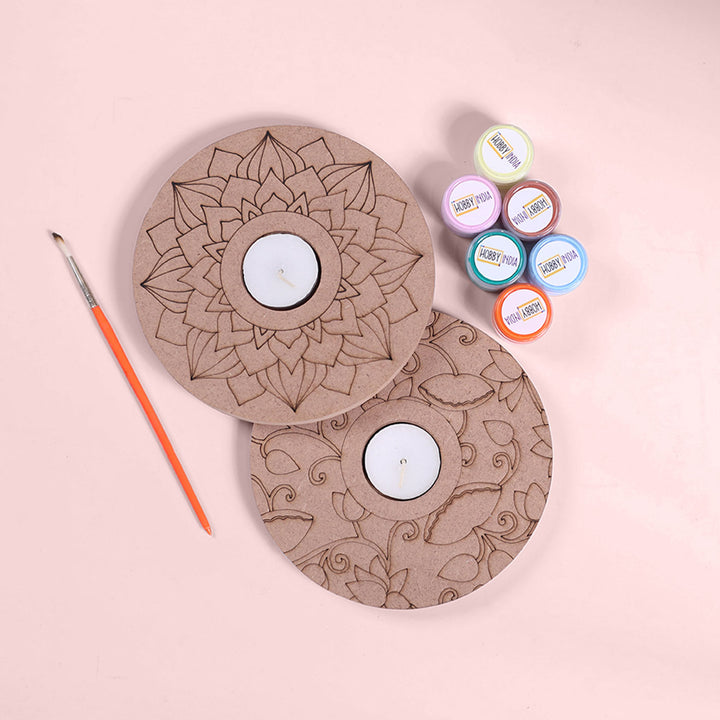 Ready to Paint MDF Mandala & Pichwai Tealight Holders