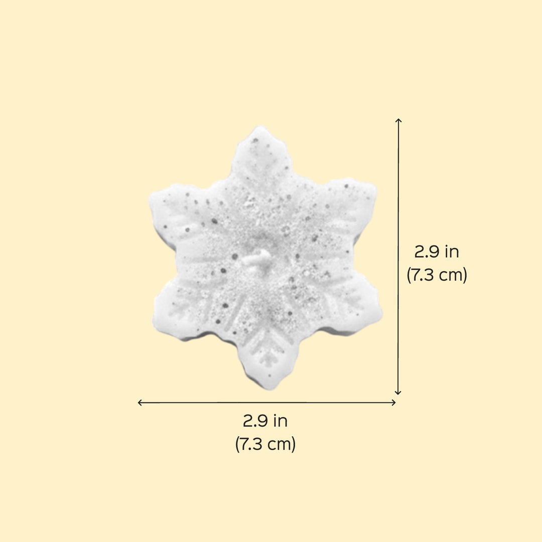 3 Pc | Handmade Snowflake Soy Wax Scented Candle For Christmas Decoration