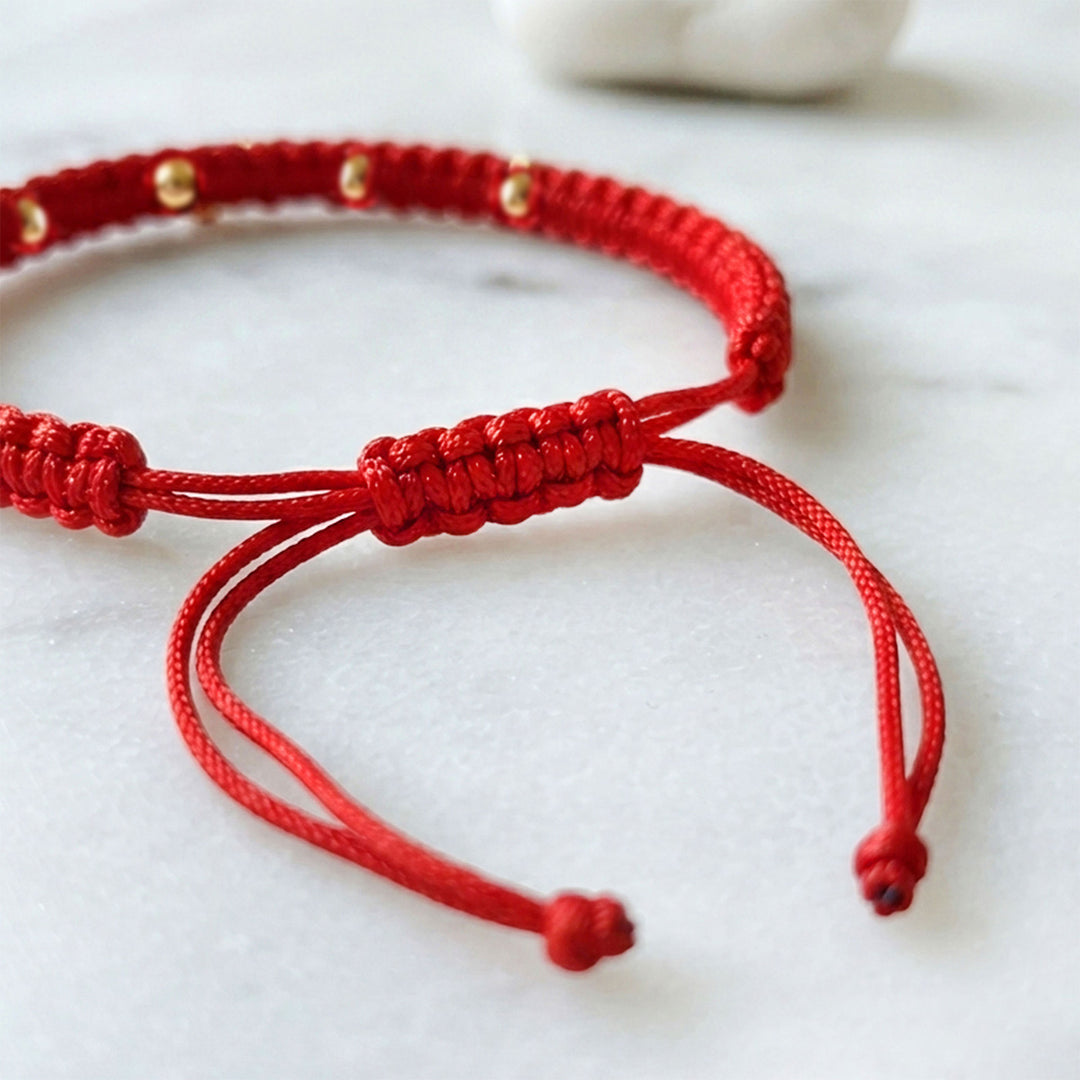 Minimal Beaded Gold Plated Sterling Silver Thread Rakhi With Roli Chawal For Brother