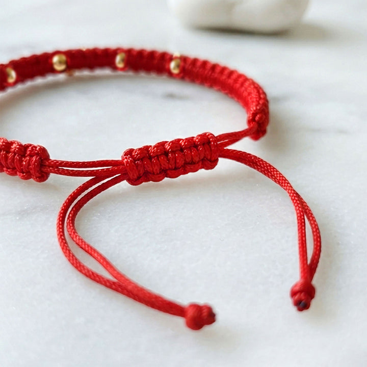Minimal Beaded Gold Plated Sterling Silver Thread Rakhi With Roli Chawal For Brother