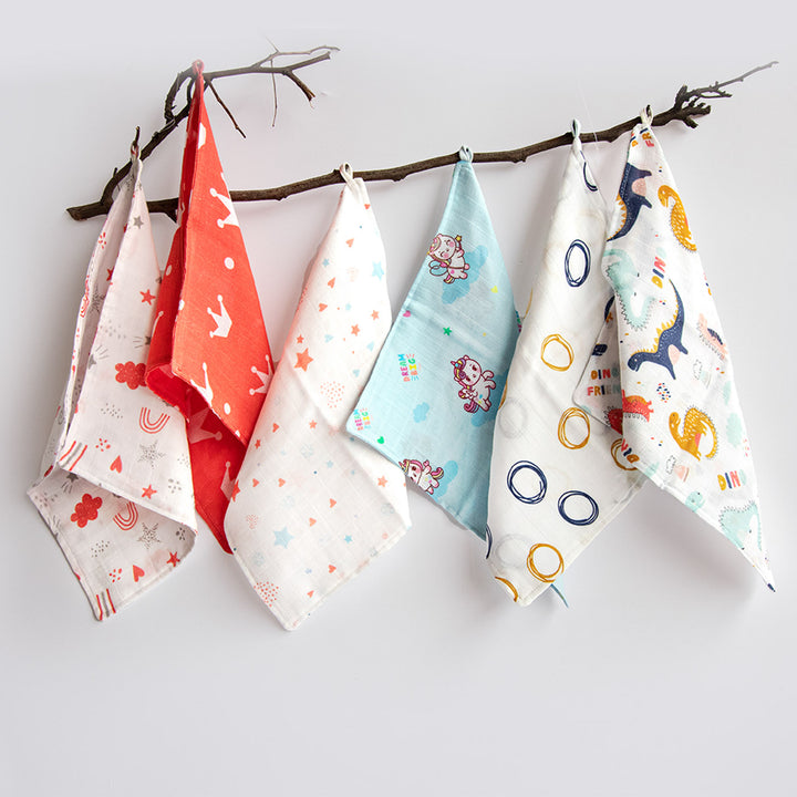 Unicorns & Dino Organic Cotton Muslin Wipes | 0-4 Years | Set of 6
