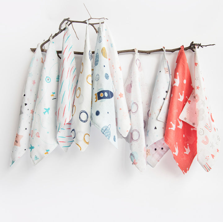All Things Bright Organic Cotton Muslin Wipes Set | 0-4 Years | Set of 10