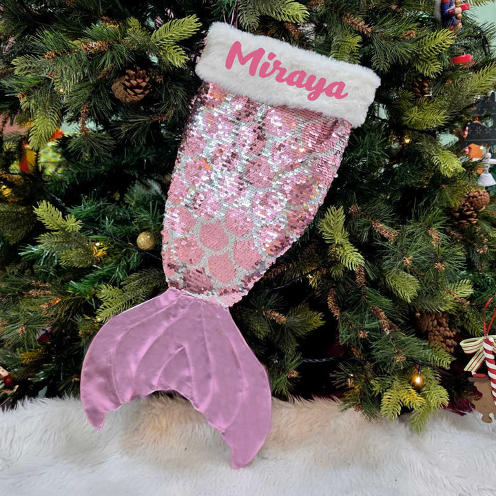 Personalized Handmade Blush Pink Magical Mermaid Stocking