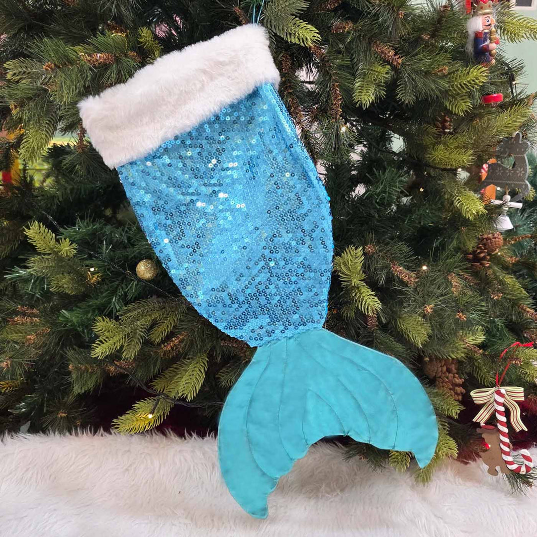 Personalized Handmade Aqua Magical Mermaid Stocking
