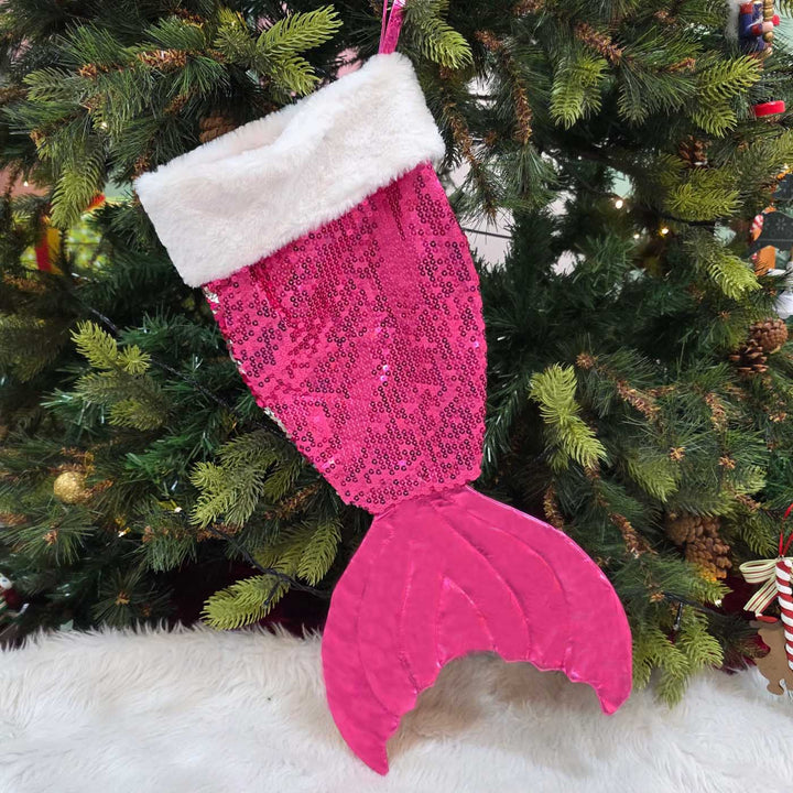 Personalized Handmade Hot Pink Magical Mermaid Stocking
