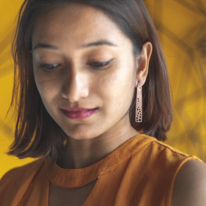 Handmade Makaan Hooks Copper Earrings