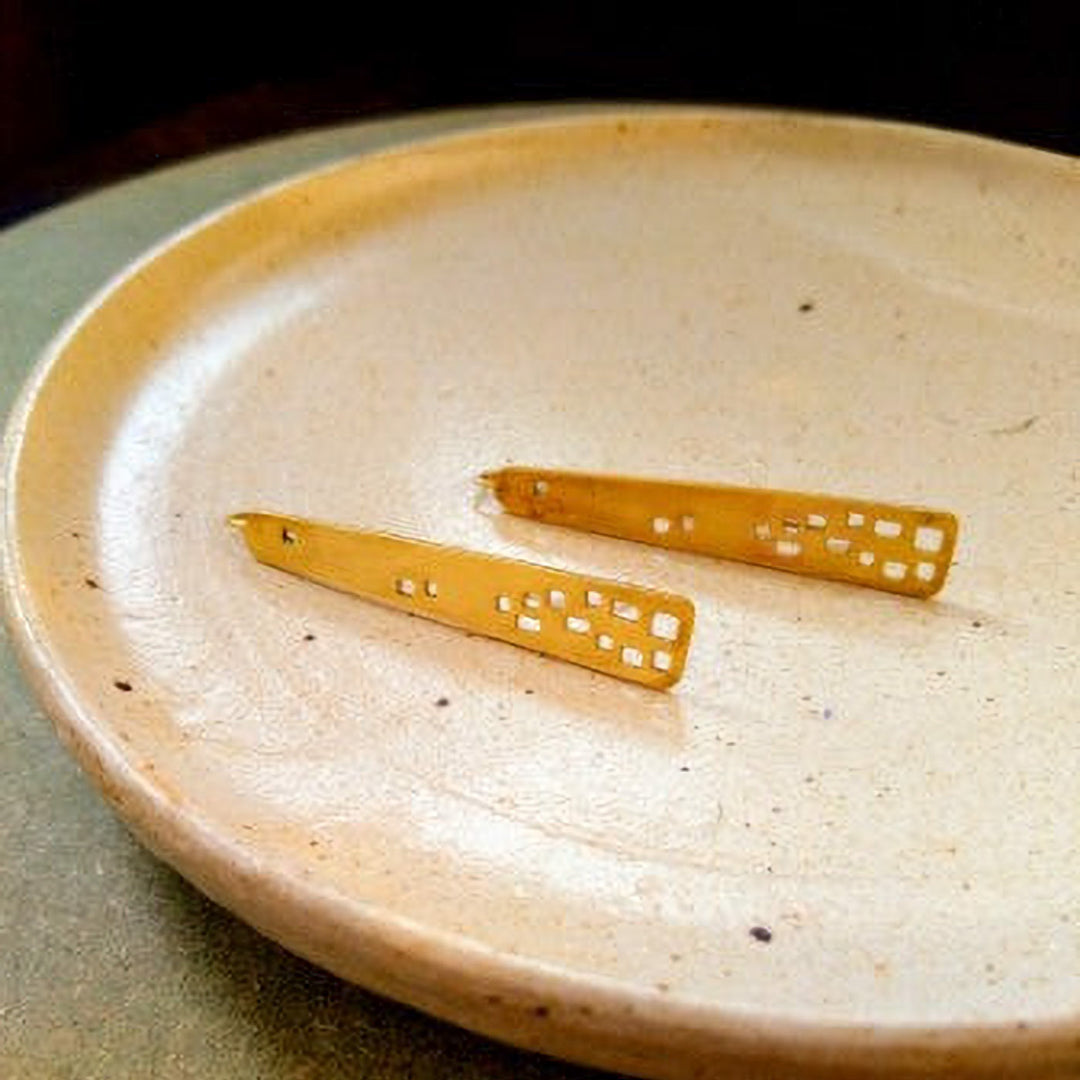 Handmade Makaan Hooks Brass Earrings