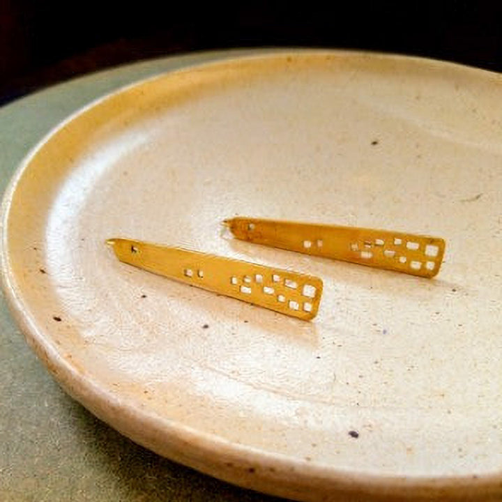 Handmade Makaan Hooks Brass Earrings