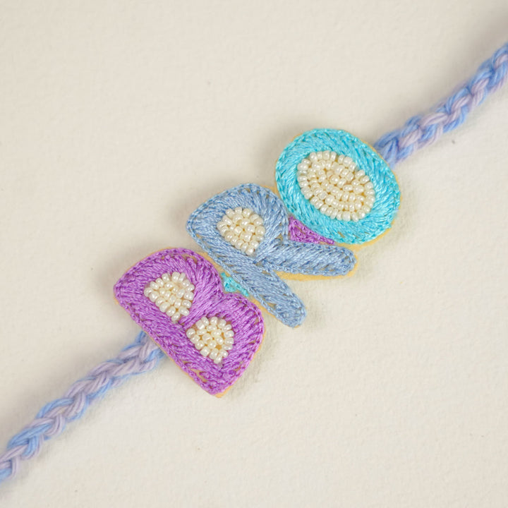Handmade Beaded Embroidered Bro Theme Rakhi With Roli Chawal For Brother