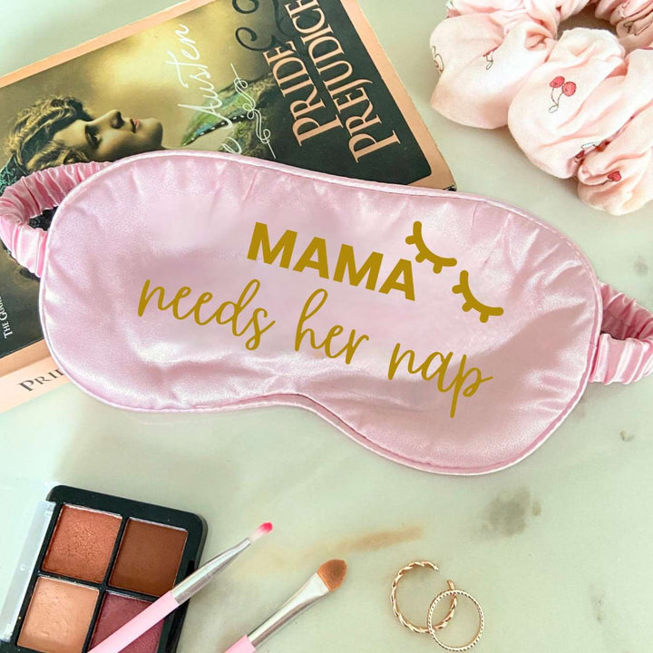 Customized Handmade Printed Needs A Nap Satin Eye Mask For Mothers