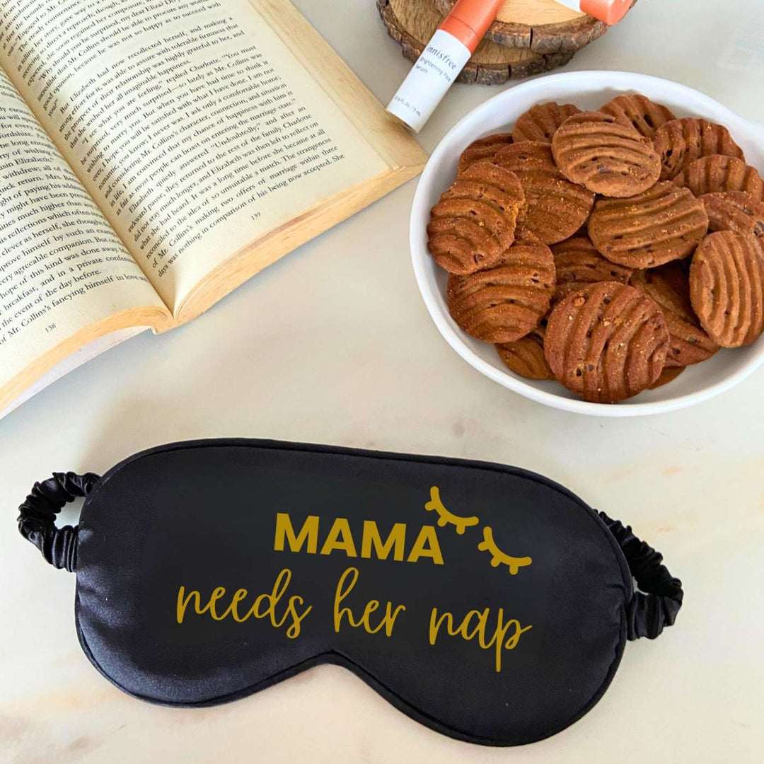 Customized Handmade Printed Needs A Nap Satin Eye Mask For Mothers