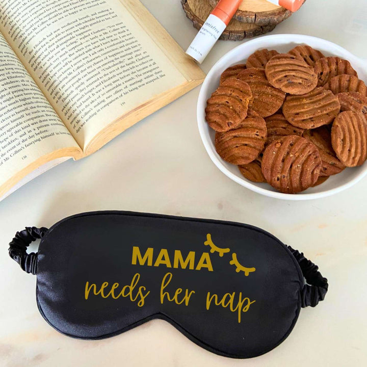 Customized Handmade Printed Needs A Nap Satin Eye Mask For Mothers