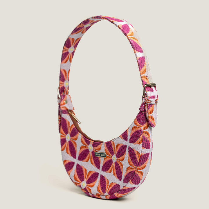 Manihar Hand Block Printed Mini Moon Bag